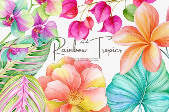 Download Tropical Flower Clipart Set - Lower Collection