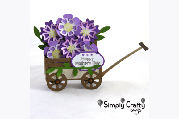 Download Wagon of Flowers Box Card SVG - Lower Collection