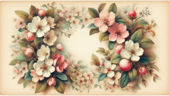 Download Antique Floral Postcard of Fresh Spring - Antique Collection