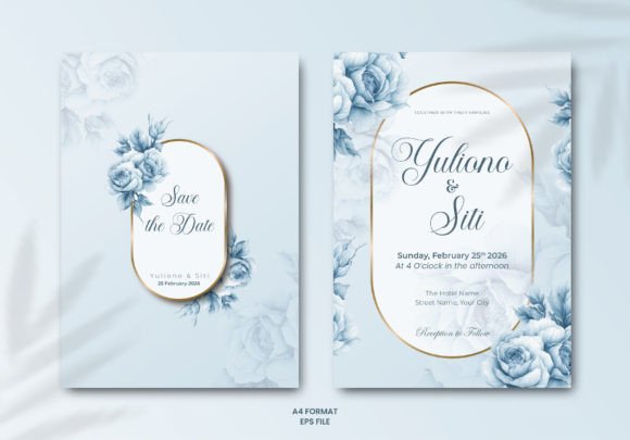 Download Wedding Invitation Template with Flowers - Lower Collection