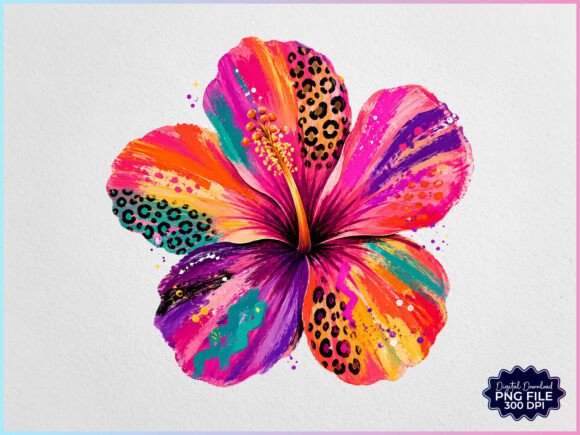 Download Colorful Hibiscus Flower Tropical PNG - Lower Collection