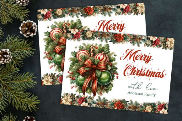 Download Retro Christmas Decoration Greeting Card - Decor Collection