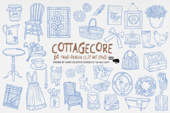 Download Cottagecore Hand-drawn PNG Bundle - Hand Collection