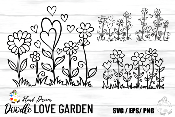 Download Hand Drawn Doodle Love Garden SVG - Hand Collection