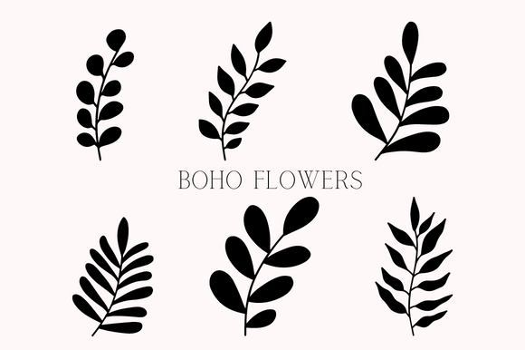 Download Boho Abstract Botanical Leaves Flower - Lower Collection