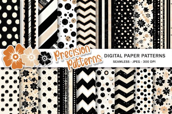 Download Black and White Polka Dots Stripes Patte - White Collection