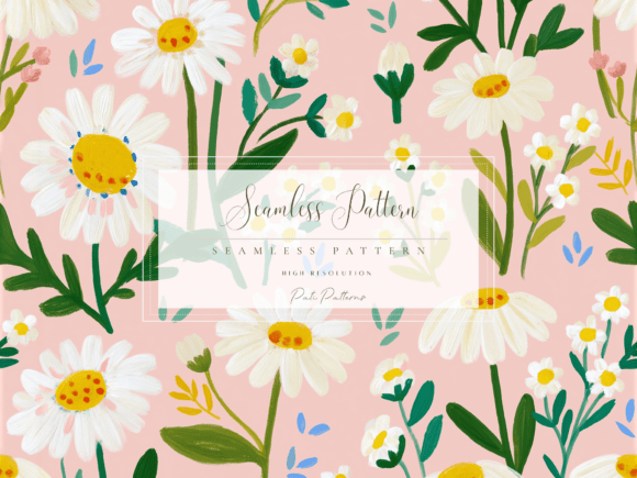 Download Daisy Wildflower Seamless Pattern PNG - Lower Collection