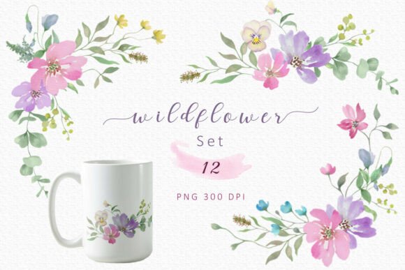 Download Watercolor Wildflower Clip Art Set - Lower Collection