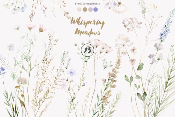Download Wildflower Clipart Botanical Set - Lower Collection