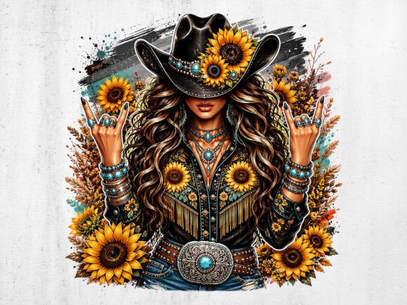 Download Sunflower Cowgirl Western Graphic PNG - Lower Collection