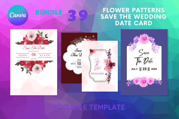 Download Flower Patterns Save the Date Card - Lower Collection