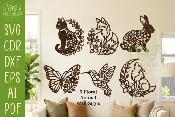 Download Floral Animal Wall Sign Bundle SVG Decor - Decor Collection