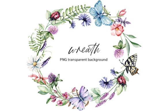 Download Watercolor Flower Wreath Frame, Png. - Lower Collection