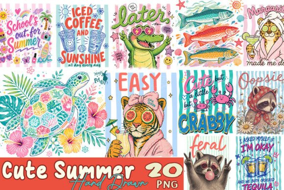 Download Cute Summer Hand Drawn Bundle - Hand Collection