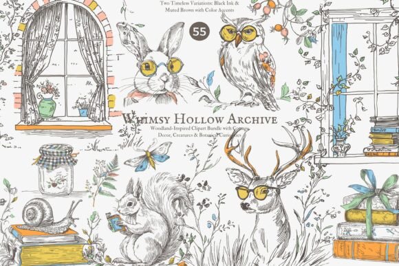 Download Cottagecore Clipart Hand Drawn Set - Hand Collection