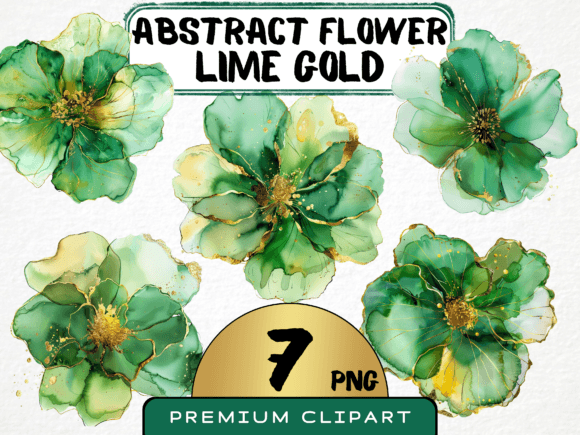 Download Abstract Green Gold Flower Clipart - Lower Collection