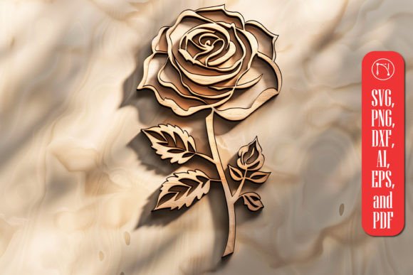 Download Laser Cut Wood Flower Rose SVG Cut File - Lower Collection