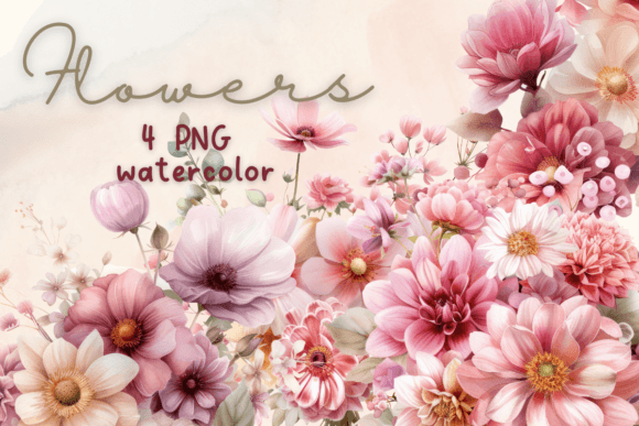 Download Watercolor Flowers Pink Elegance Floral - Lower Collection