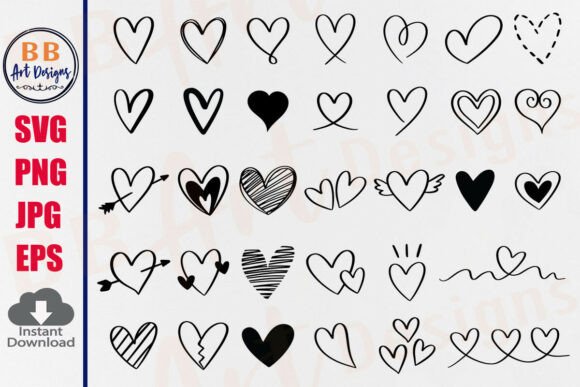 Download Heart SVG Bundle Heart Doodle Hand Drawn - Hand Collection