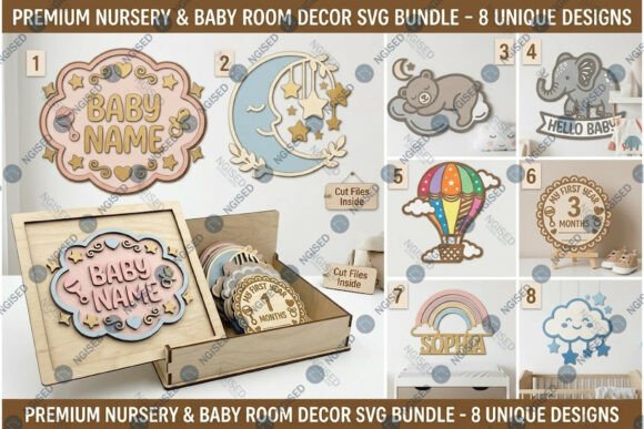 Download Nursery &amp; Baby Room Decor SVG Bundle - Decor Collection
