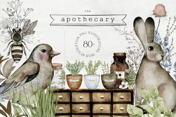 Download Apothecary Hand Drawn Watercolor PNG - Hand Collection