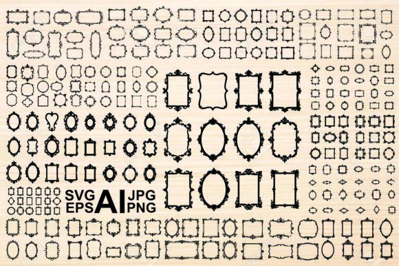 Download Ornate Black and White Decorative Frames - Decor Collection