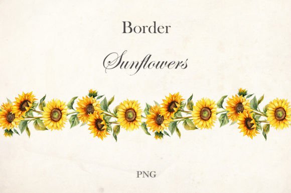 Download Watercolor Sunflowers Border - Lower Collection
