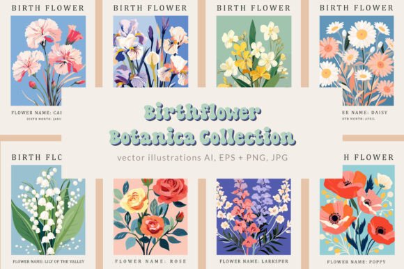 Download Birth Month Flower Market Wall Art - Lower Collection