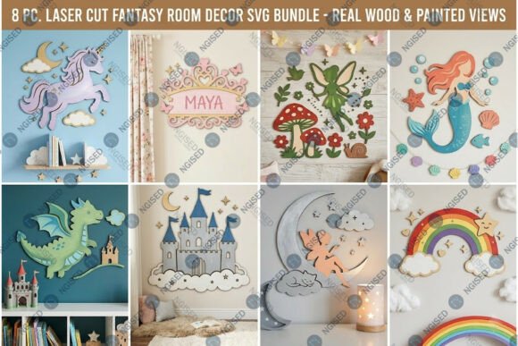 Download Fantasy Theme Kids Room Decor SVG Bundle - Decor Collection