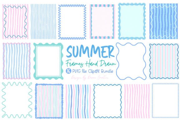 Download Summer Preppy Hand Drawn Frames Bundle - Hand Collection