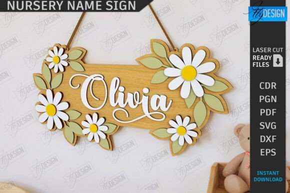 Download Nursery Name Sign Laser Cut | Home Decor - Decor Collection