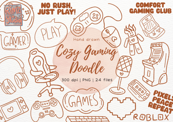 Download Cozy Gaming Doodle Hand Drawn - Hand Collection