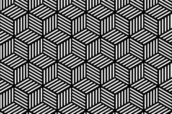 Download Geometric Cube Black White Pattern - White Collection