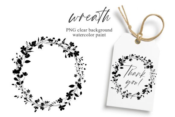 Download Wreath Black Flowers and Leaf, Logo, PNG - Lower Collection
