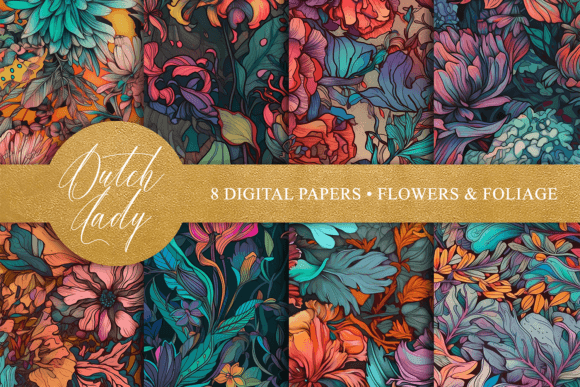Download Seamless Flowers &amp; Foliage Patterns - Lower Collection