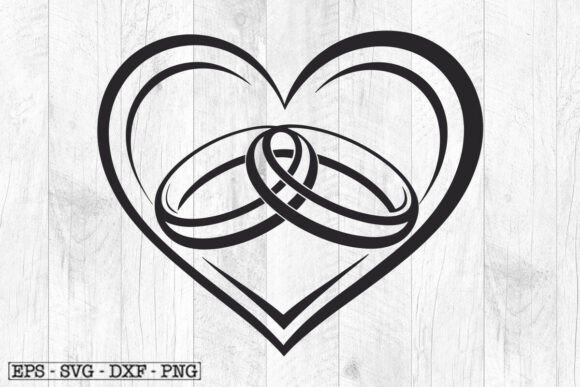 Download Wedding Rings Heart SVG - Love Marriage - Marriage Collection