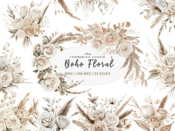 Download Watercolor White Boho Wedding Floral Png - White Collection