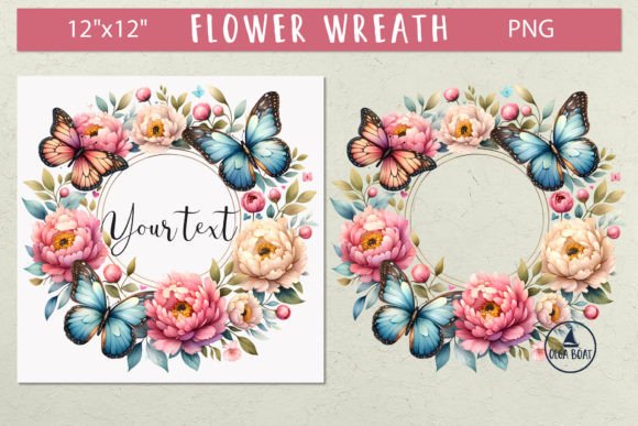 Download Butterfly Flower Frame Floral Wreath Png - Lower Collection