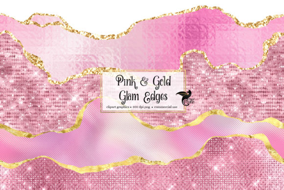 Download Pink and Gold Glam Edges Clipart - Pink Collection