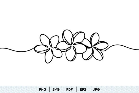 Download Plumeria Flower Line Art SVG - Lower Collection