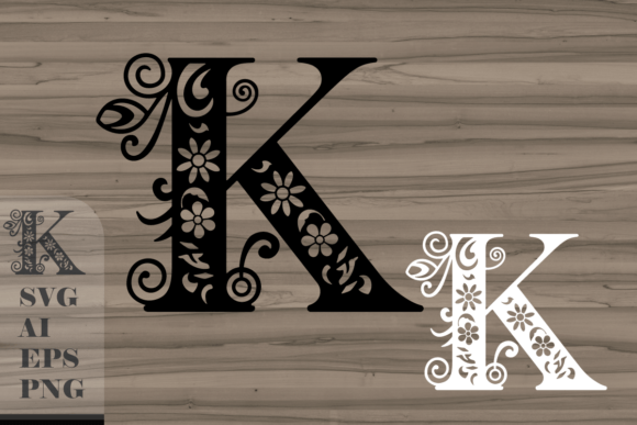 Download Floral Decorative Letter K - Decor Collection