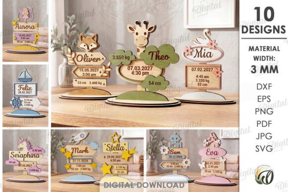 Download 3D Stand Decor with Baby Stats Bundle - Decor Collection