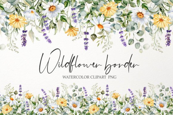 Download Watercolor Floral Border PNG. Wildflower - Lower Collection