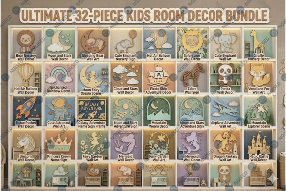 Download Laser Cut Kids Room Decor Mega Bundle - Decor Collection