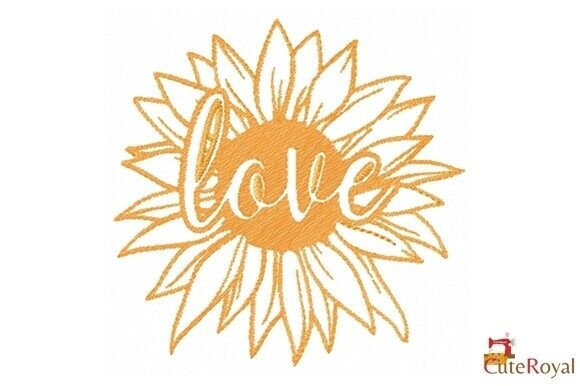 Download Love Sunflower Outline Embroidery - Lower Collection