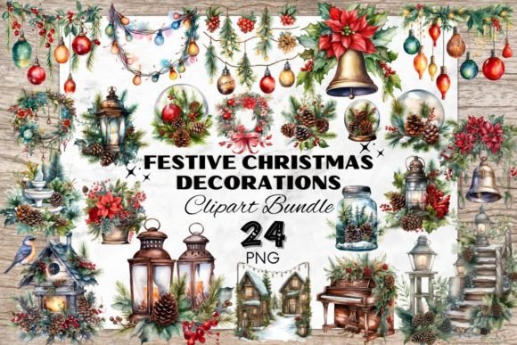 Download Beautiful Christmas Decoration Elements - Decor Collection