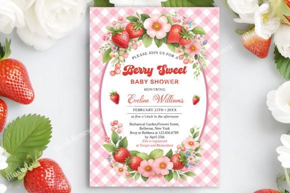 Download Berry Sweet Strawberry Pink Girl Invite - Pink Collection