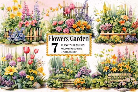 Download Flowers Garden Sublimation Clipart - Lower Collection
